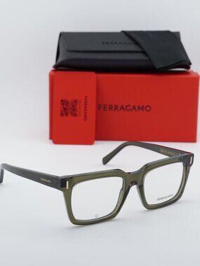 Salvatore Ferragamo SF2993 320 Unisex Square Eyeglasses 53mm – Khaki